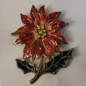 Poinsettia pin